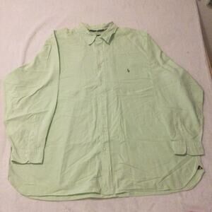 Ralph Lauren Polo Shirt Mens 3XL Green Long Sleeve Button Down